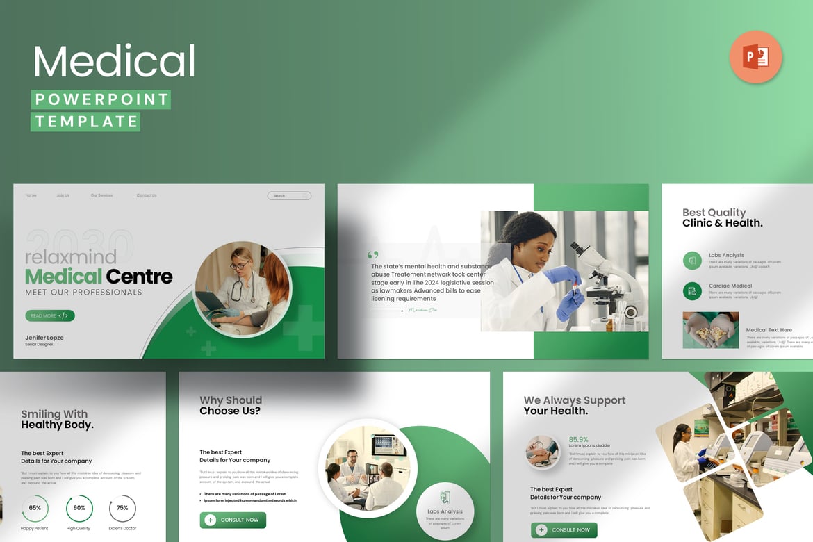Template PowerPoint Relaxmind Medical Centre yang Menarik dan Profesional