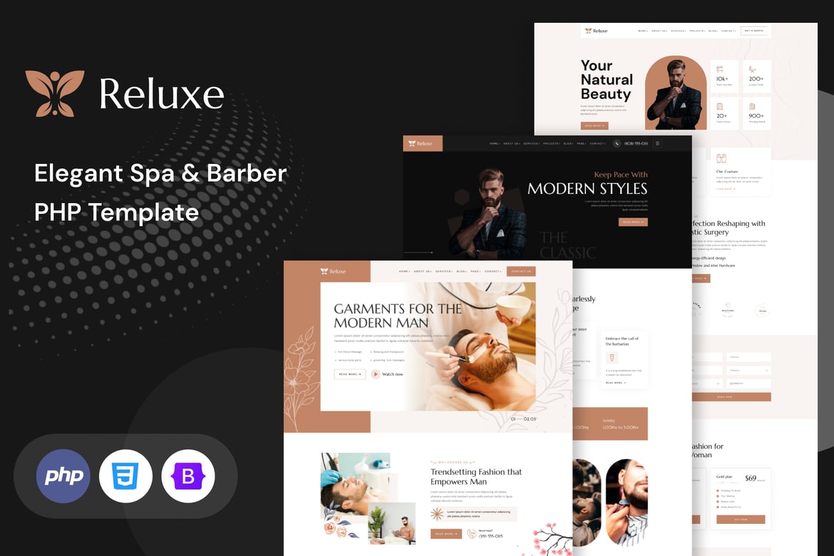Reluxe – Template Website Spa & Barber yang Elegan