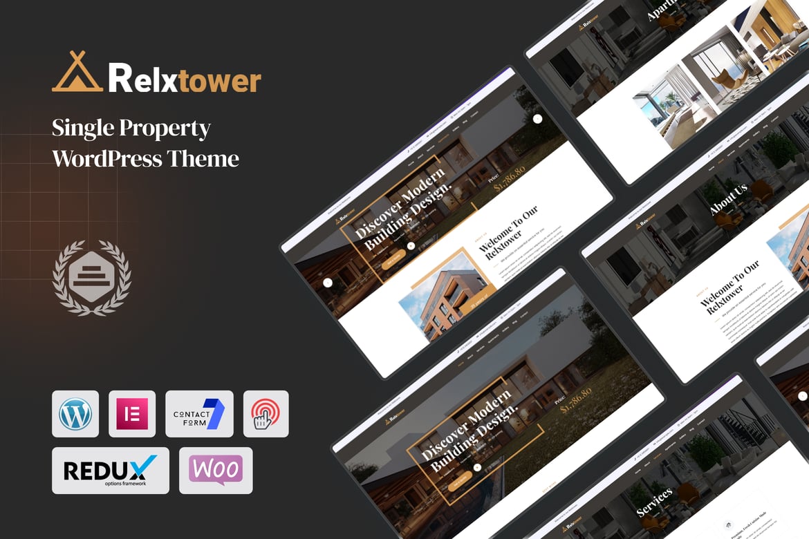 Relxtower - Tema WordPress Elementor untuk Bisnis Desain Interior