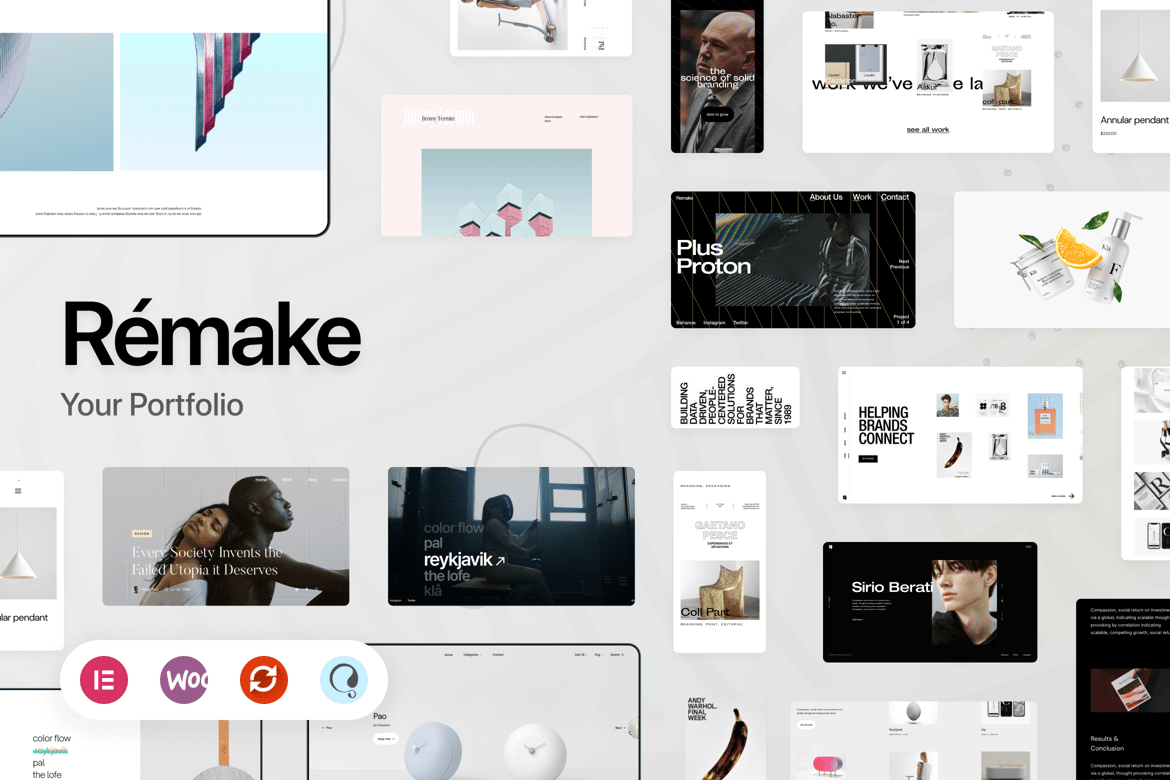 Remake - Tema WordPress Portofolio Minimalis yang Menawan