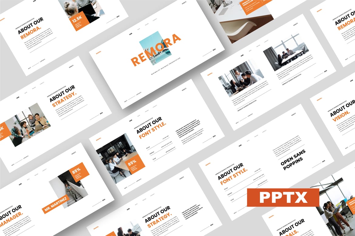 Template Presentasi PowerPoint Remora yang Modern dan Minimalis