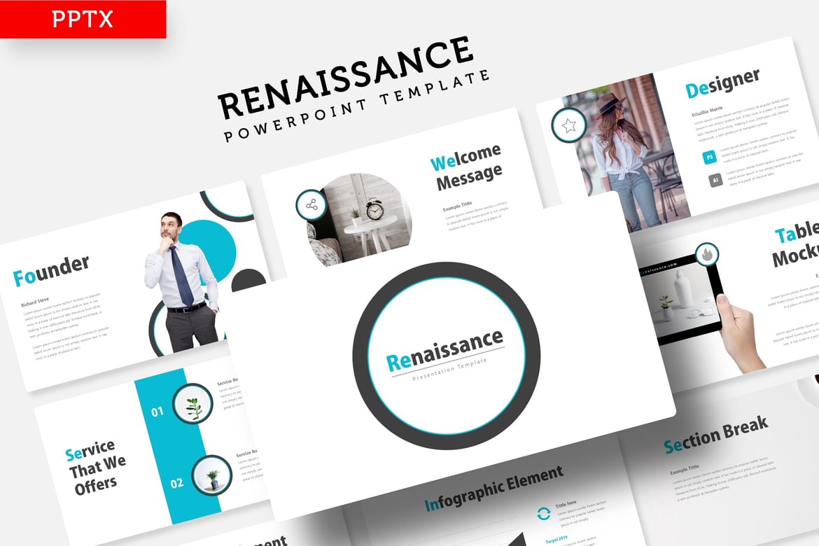 Template Presentasi PowerPoint Renaissance yang Mengagumkan