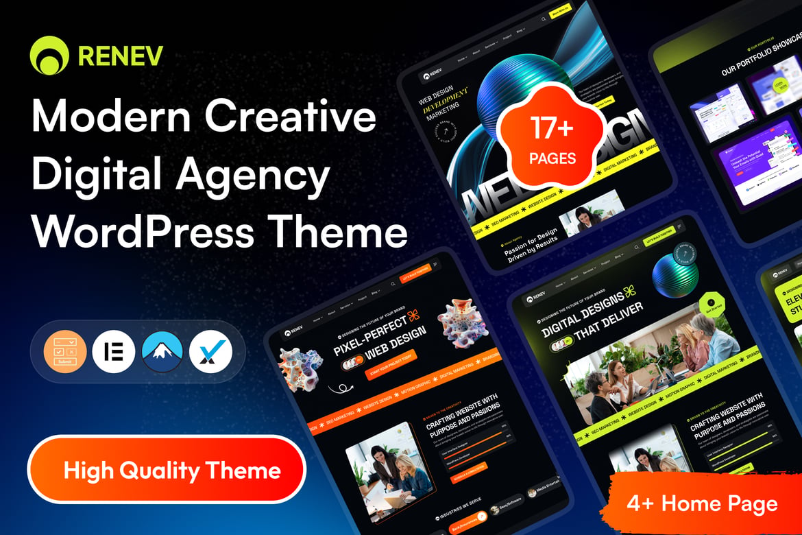 Renev - Tema WordPress Kreatif untuk Agensi Digital