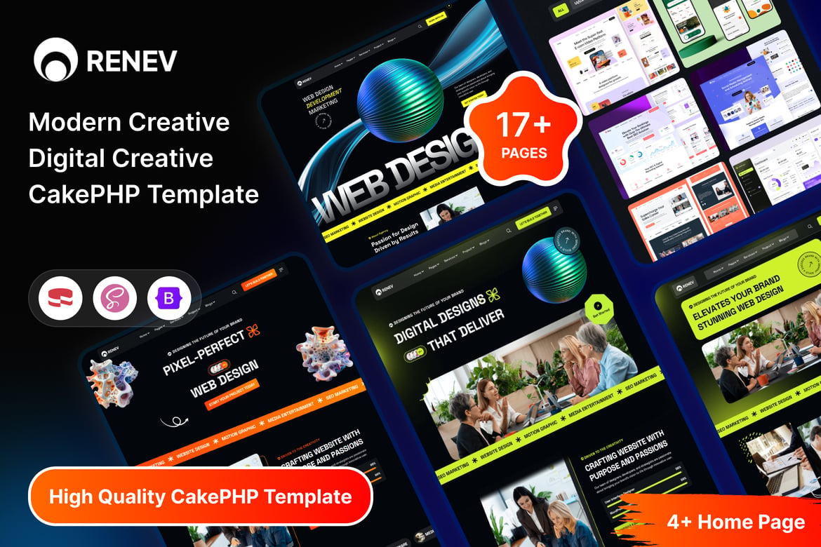 Renev - Template Website CakePHP untuk Agensi Kreatif Modern