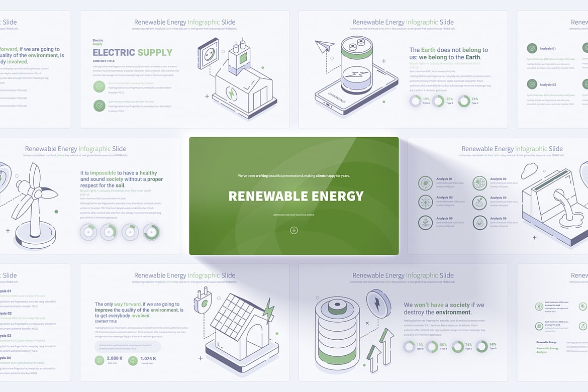 Template PowerPoint Energi Terbarukan - Slide Infografis Menarik