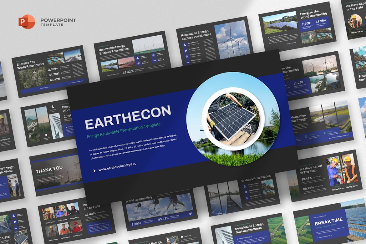 Template Powerpoint Energi Terbarukan yang Menarik dan Profesional