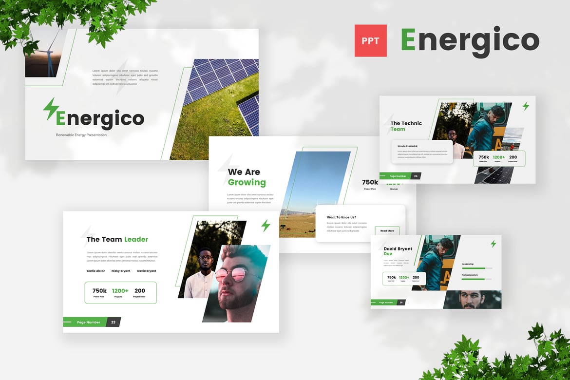 Template PowerPoint Energi Terbarukan yang Menarik dan Profesional
