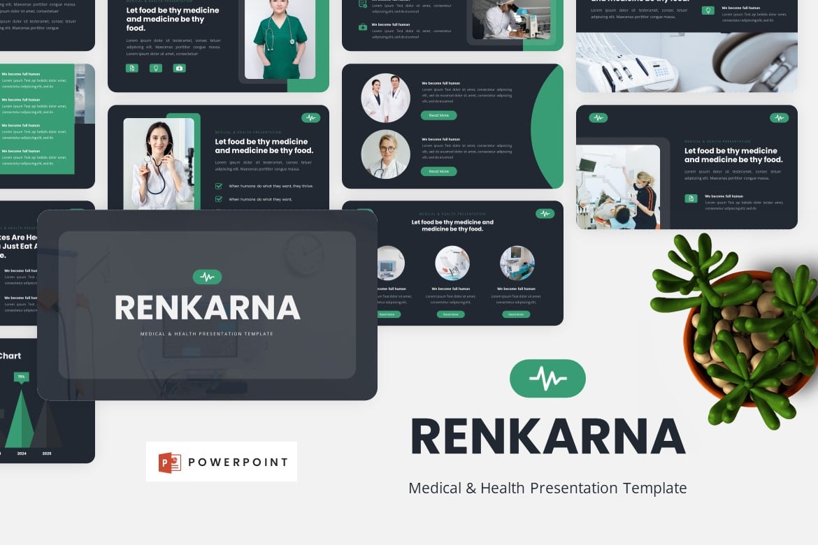 Template PowerPoint Renkarna - Solusi Kreatif untuk Presentasi Medis dan Kesehatan