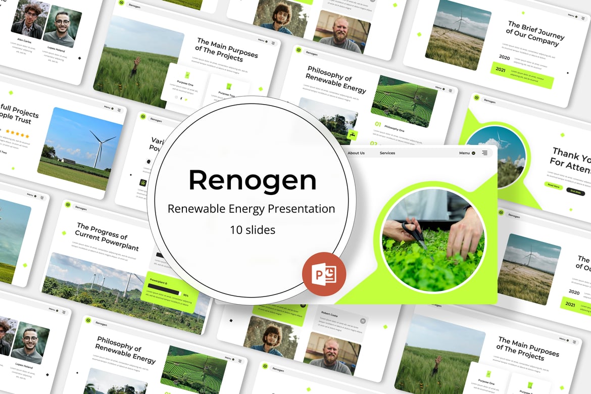 Renogen - Template PowerPoint Energi Terbarukan yang Menginspirasi