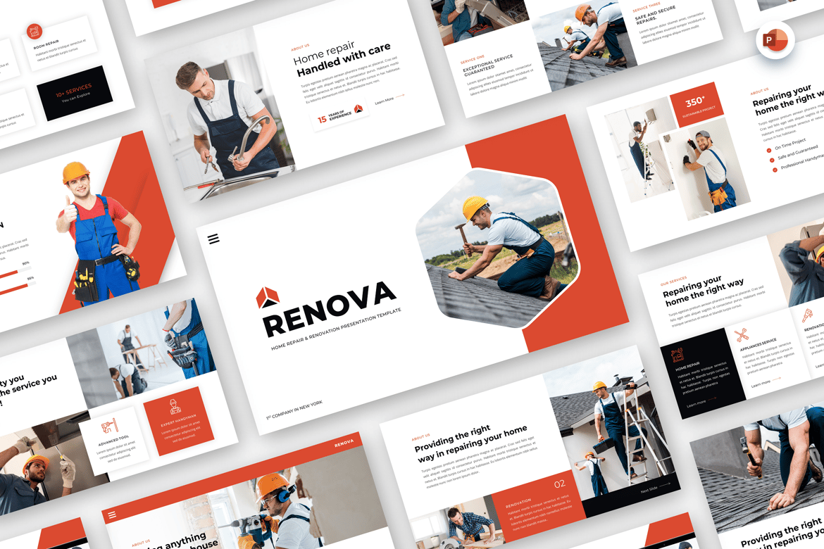 Renova - Template PowerPoint untuk Perbaikan dan Renovasi Rumah yang Menarik