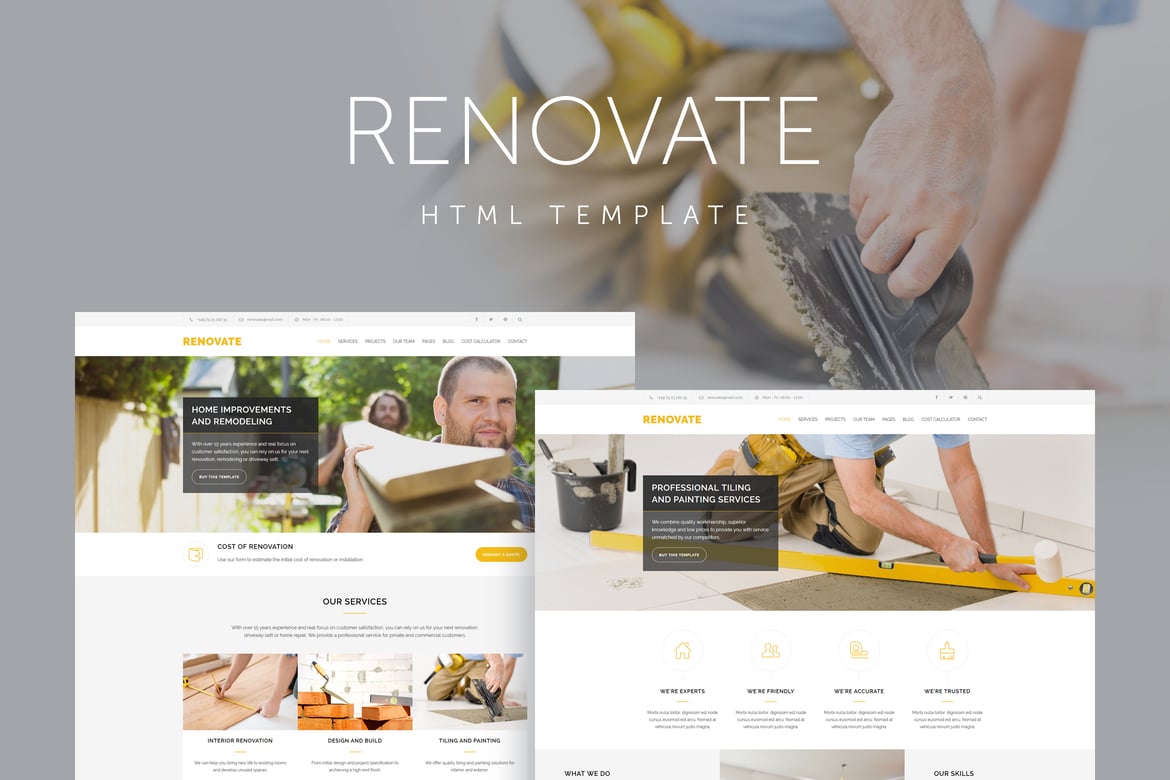 Renovate - Template Website Renovasi Konstruksi yang Menarik