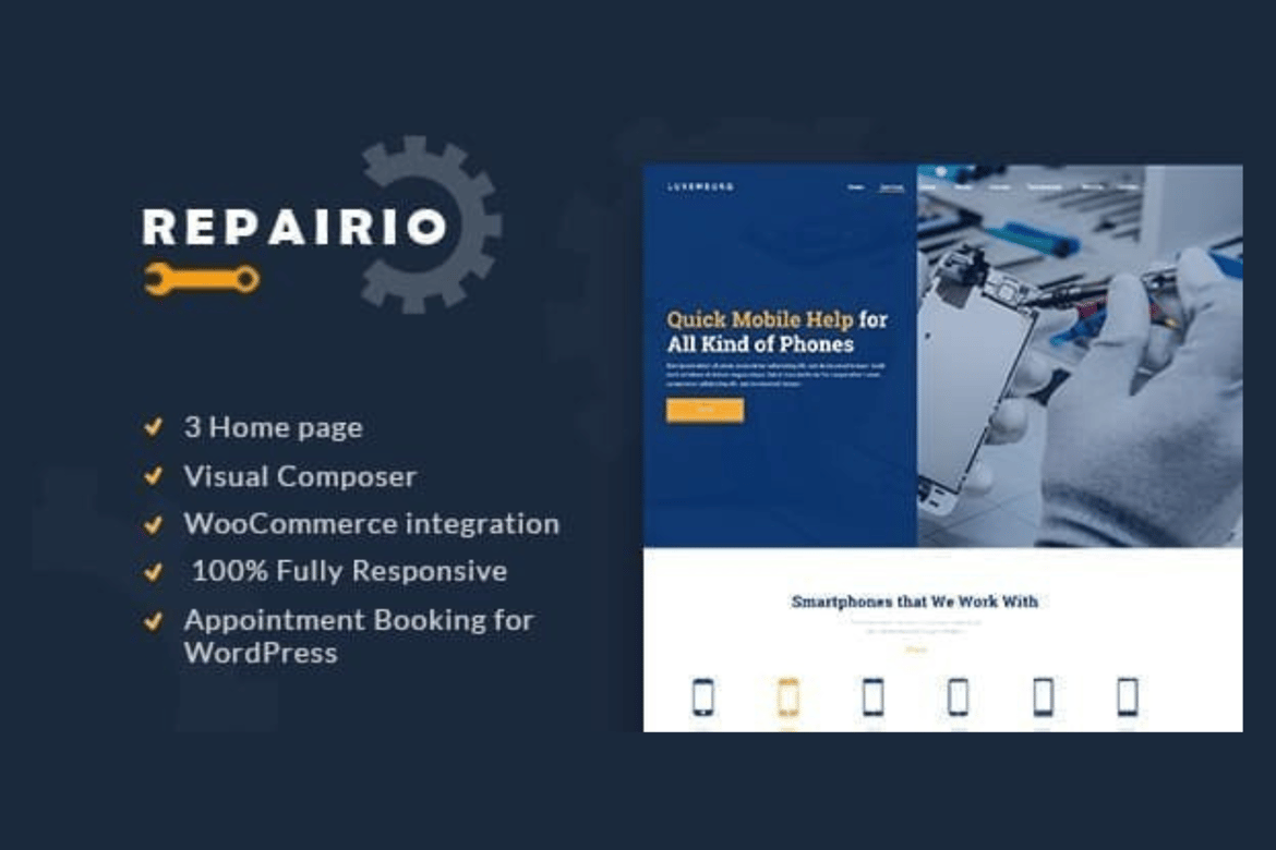 Repairio - Tema WordPress Terbaik untuk Perbaikan Elektronik