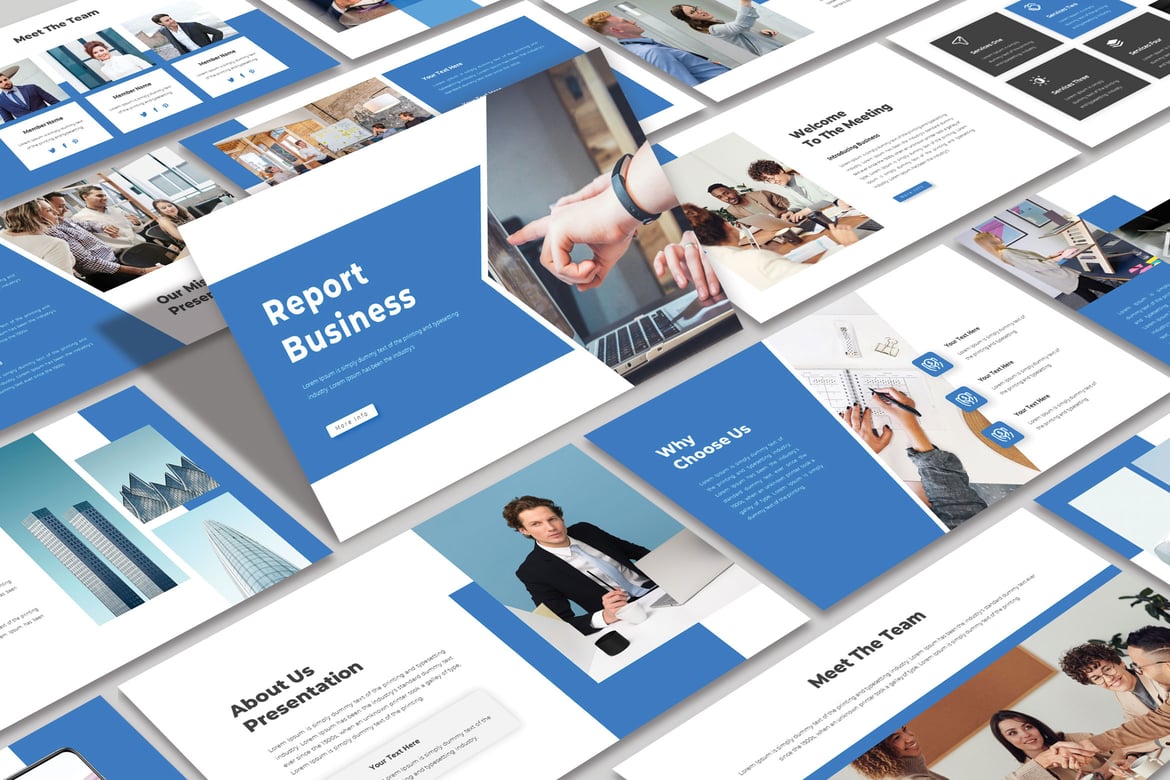 Template Powerpoint Laporan Bisnis Modern dan Kreatif