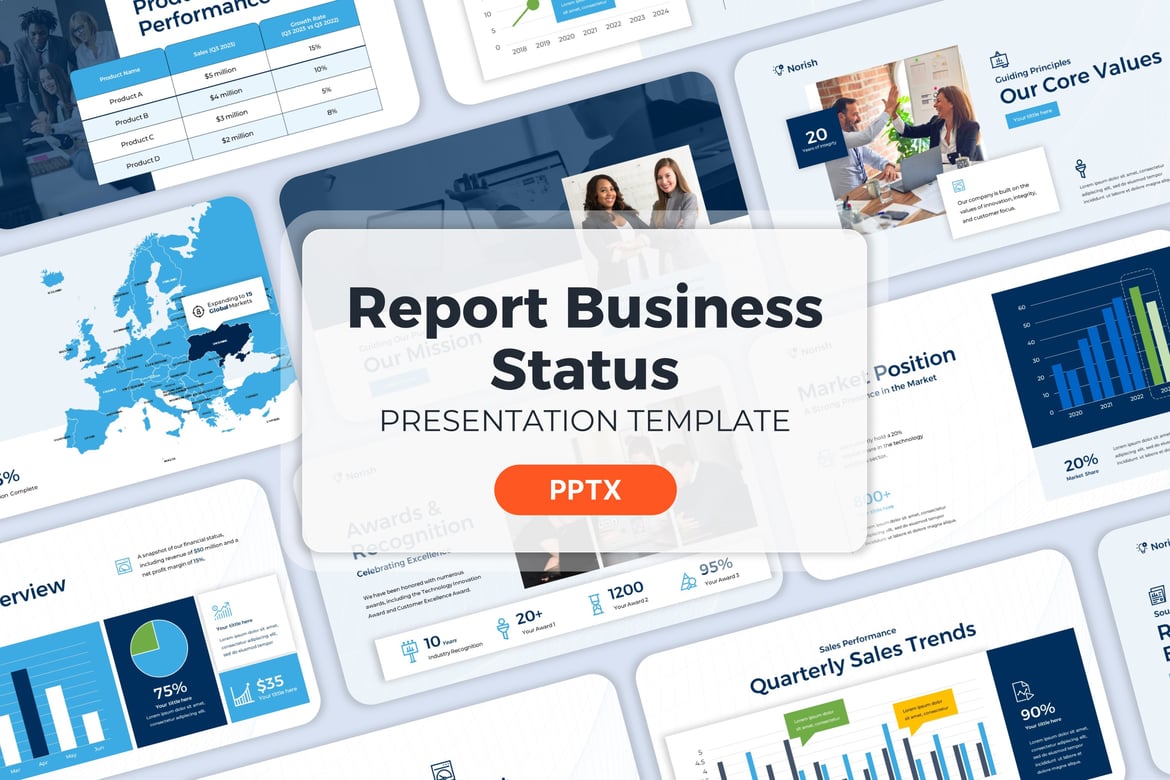 Template Presentasi Bisnis - PowerPoint Kreatif untuk Startup
