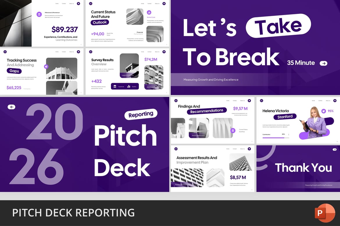 Template Presentasi Pitch Deck untuk Laporan yang Menarik