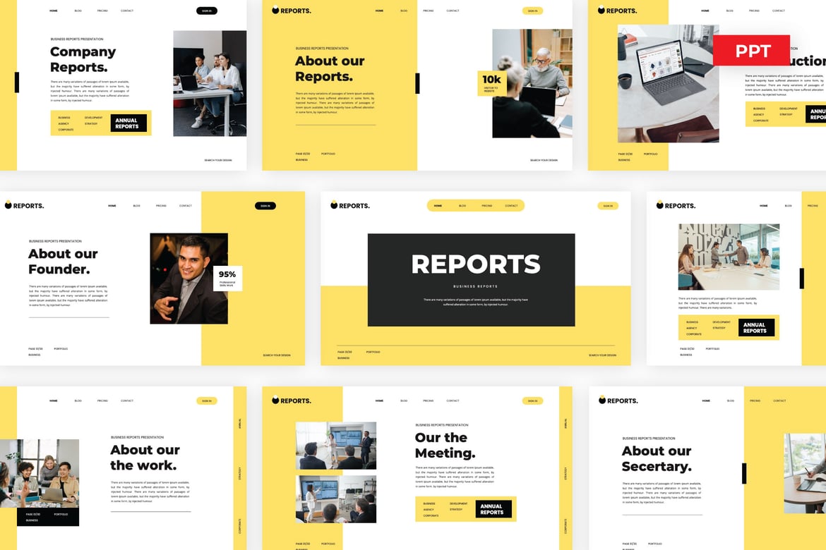 Template Presentasi PowerPoint Laporan Bisnis yang Menarik dan Modern