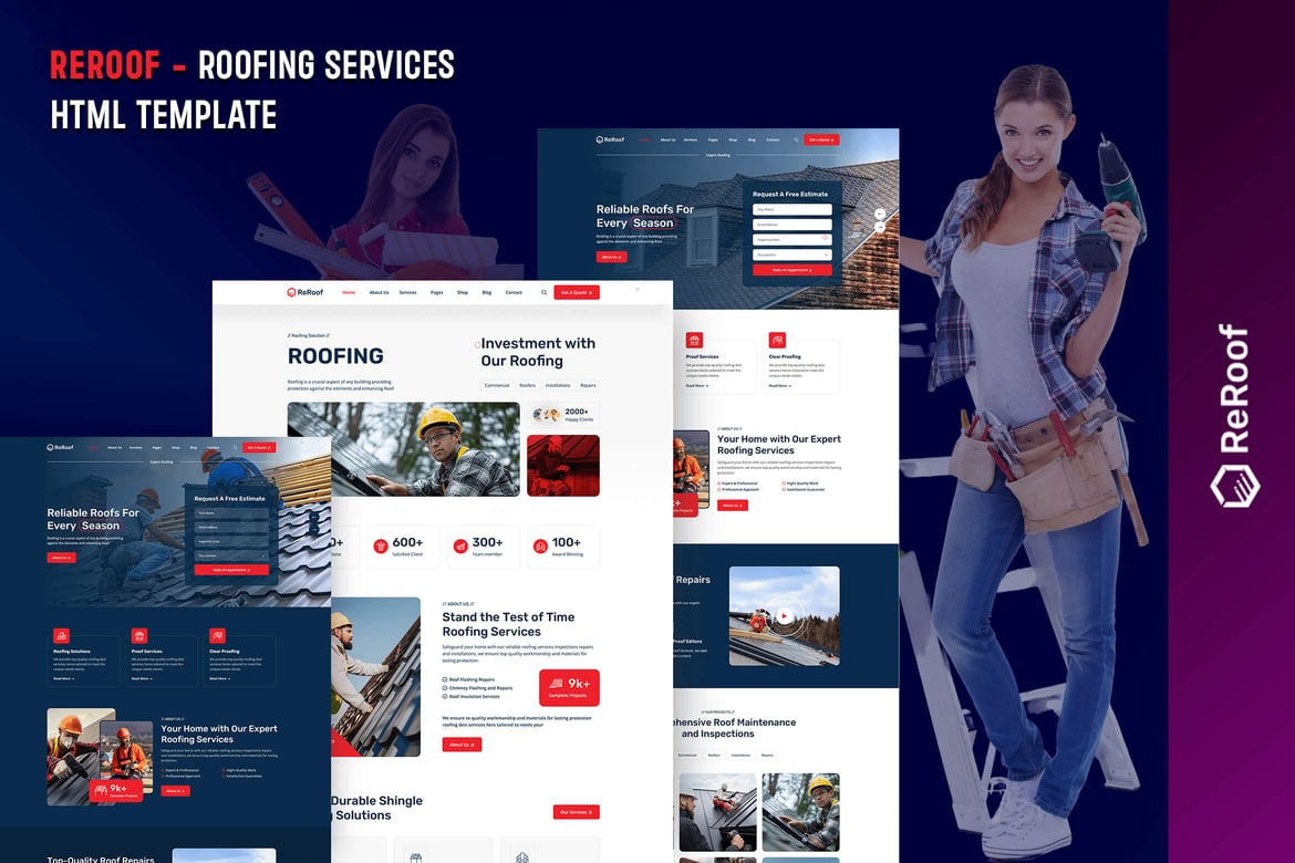 Template Website Layanan Atap Reroof – Solusi Modern dan Responsif