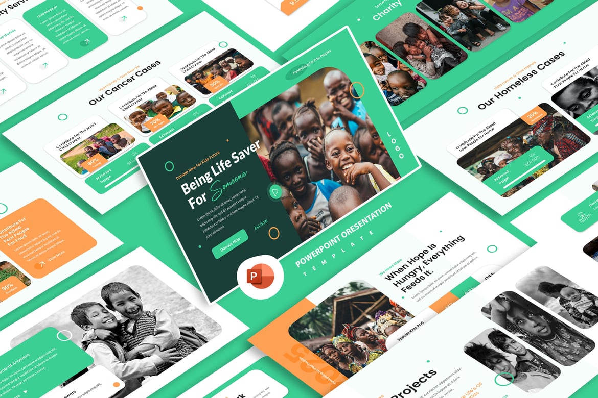 Template Presentasi PowerPoint Non Profit Charity yang Menarik dan Profesional