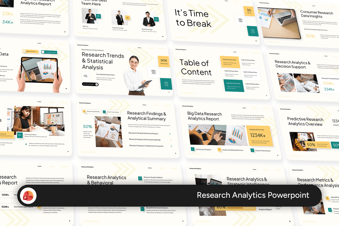 Template Presentasi PowerPoint Analitik Riset yang Profesional dan Fleksibel