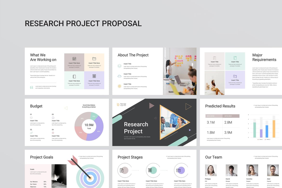 Template PowerPoint Proposal Proyek Riset yang Menarik