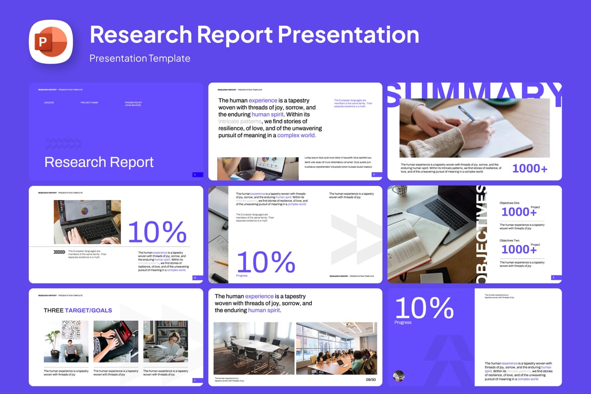 Template PowerPoint Laporan Penelitian yang Menarik dan Profesional