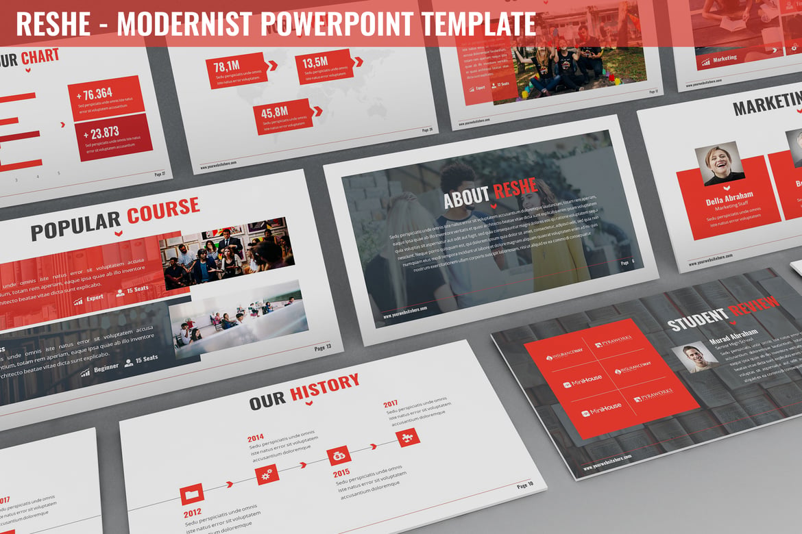 Template PowerPoint Reshe - Desain Modern dan Minimalis
