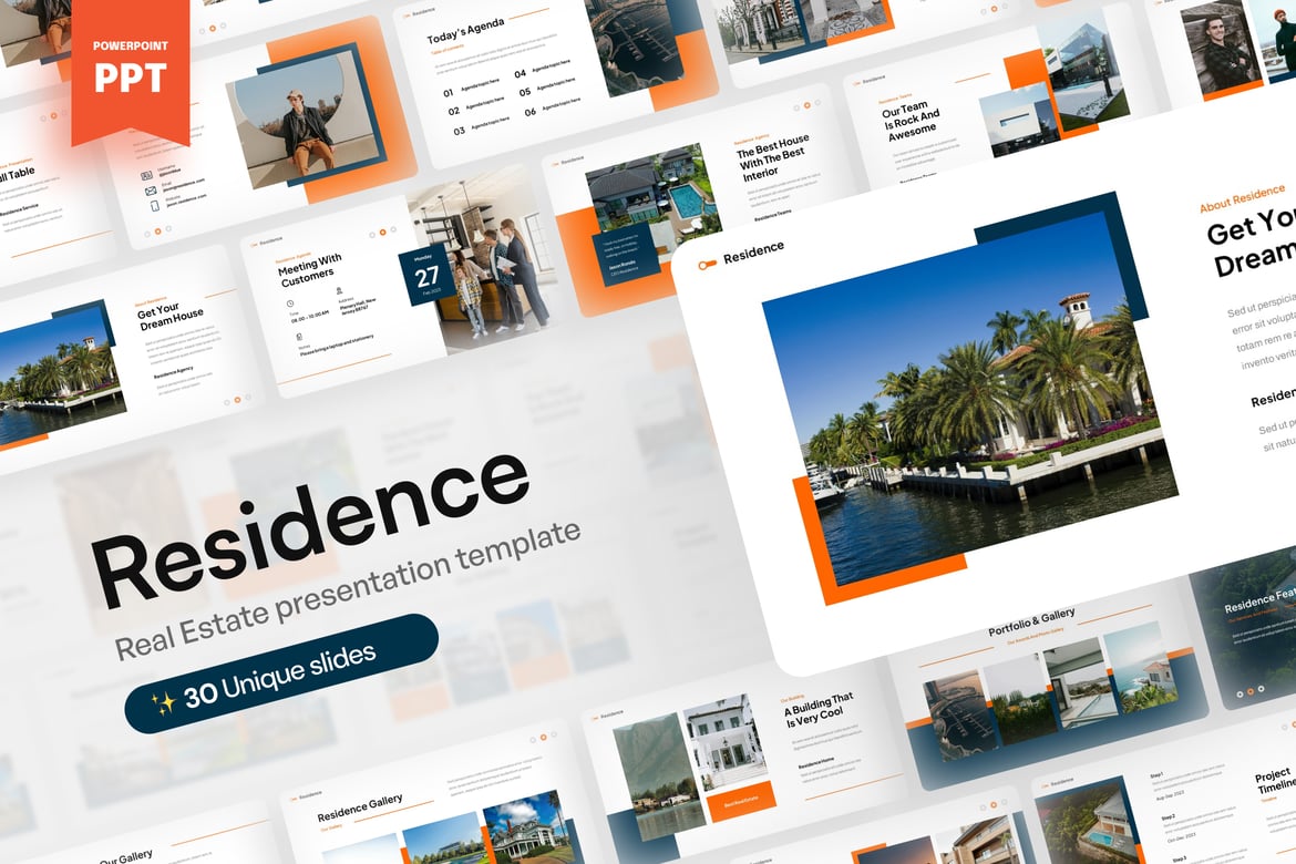 Template Presentasi PowerPoint Residence untuk Proyek Properti