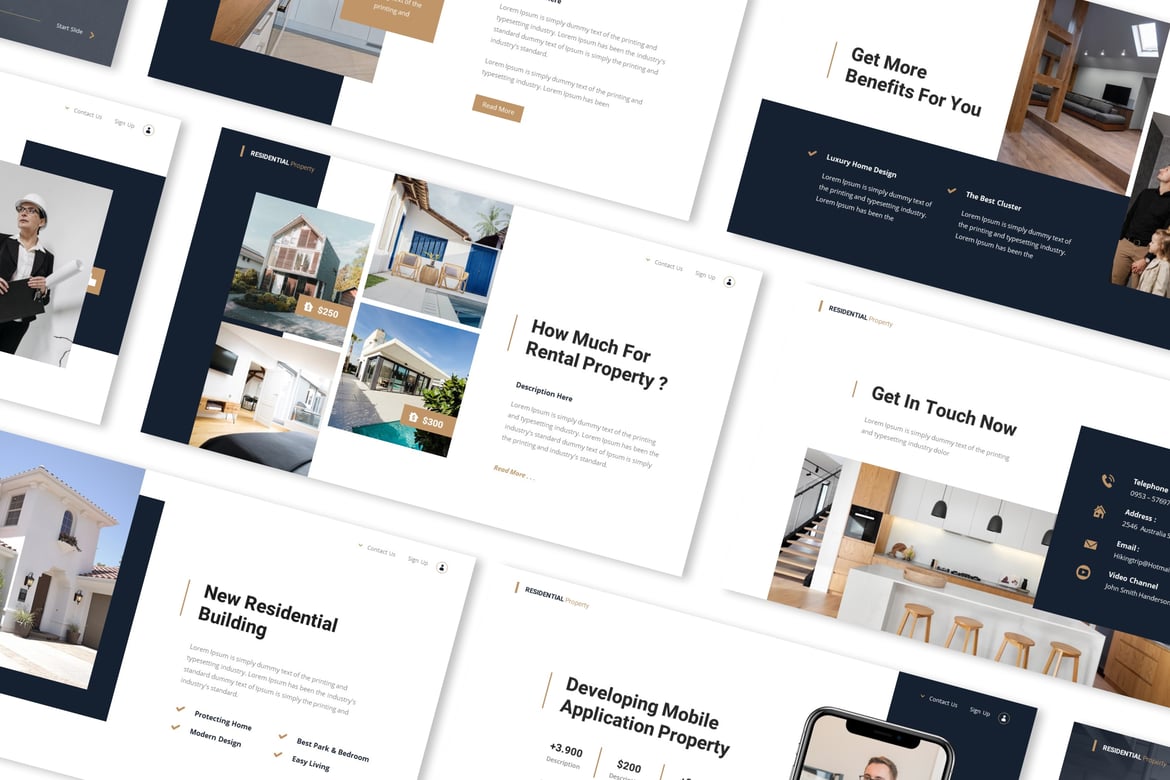 Template Powerpoint Properti Residensial yang Menarik