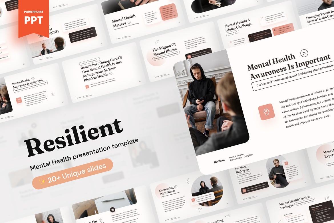 Template Presentasi Mental Health yang Kuat dan Resilient