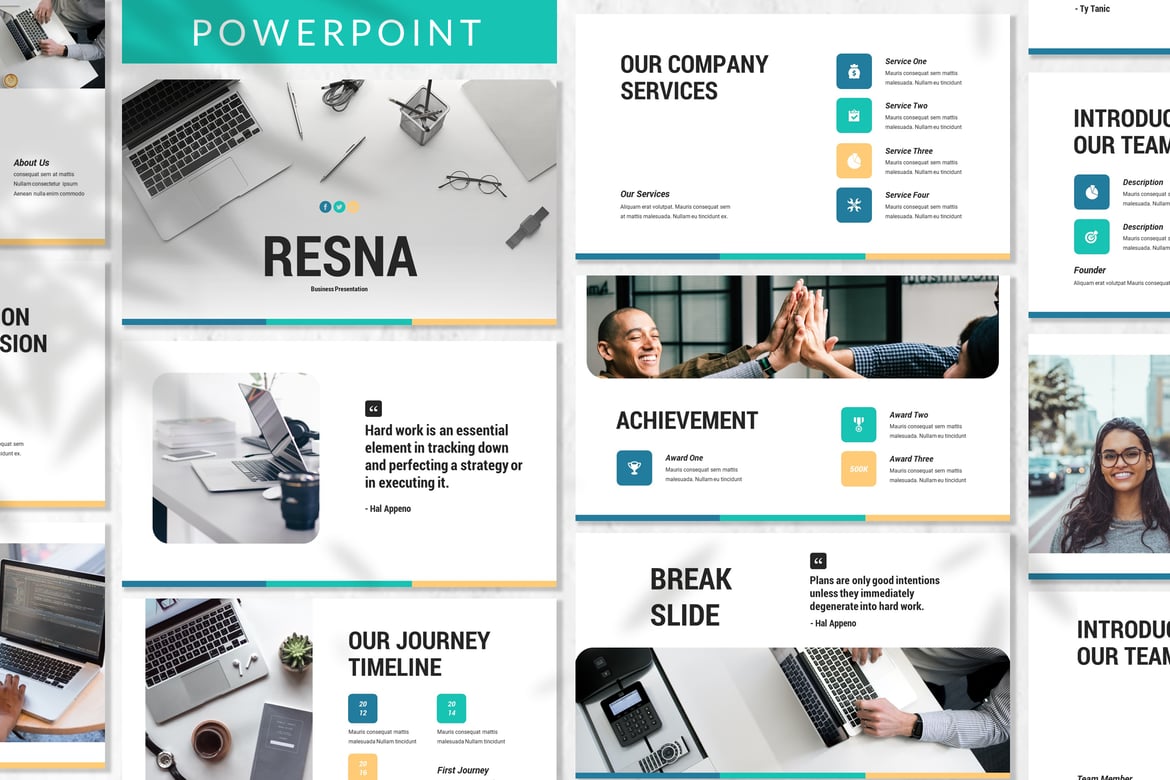 Template Powerpoint Resna - Solusi Presentasi Bisnis Anda