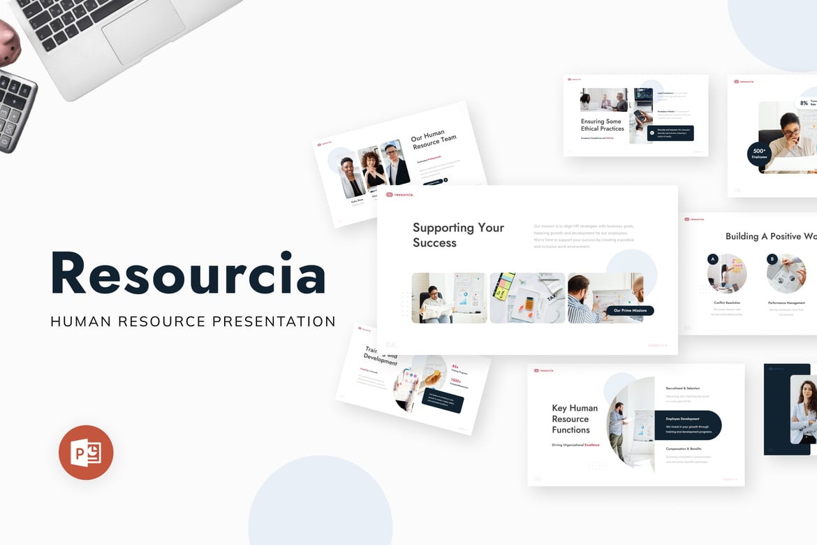 Template Presentasi SDM - Resourcia untuk PowerPoint yang Menarik