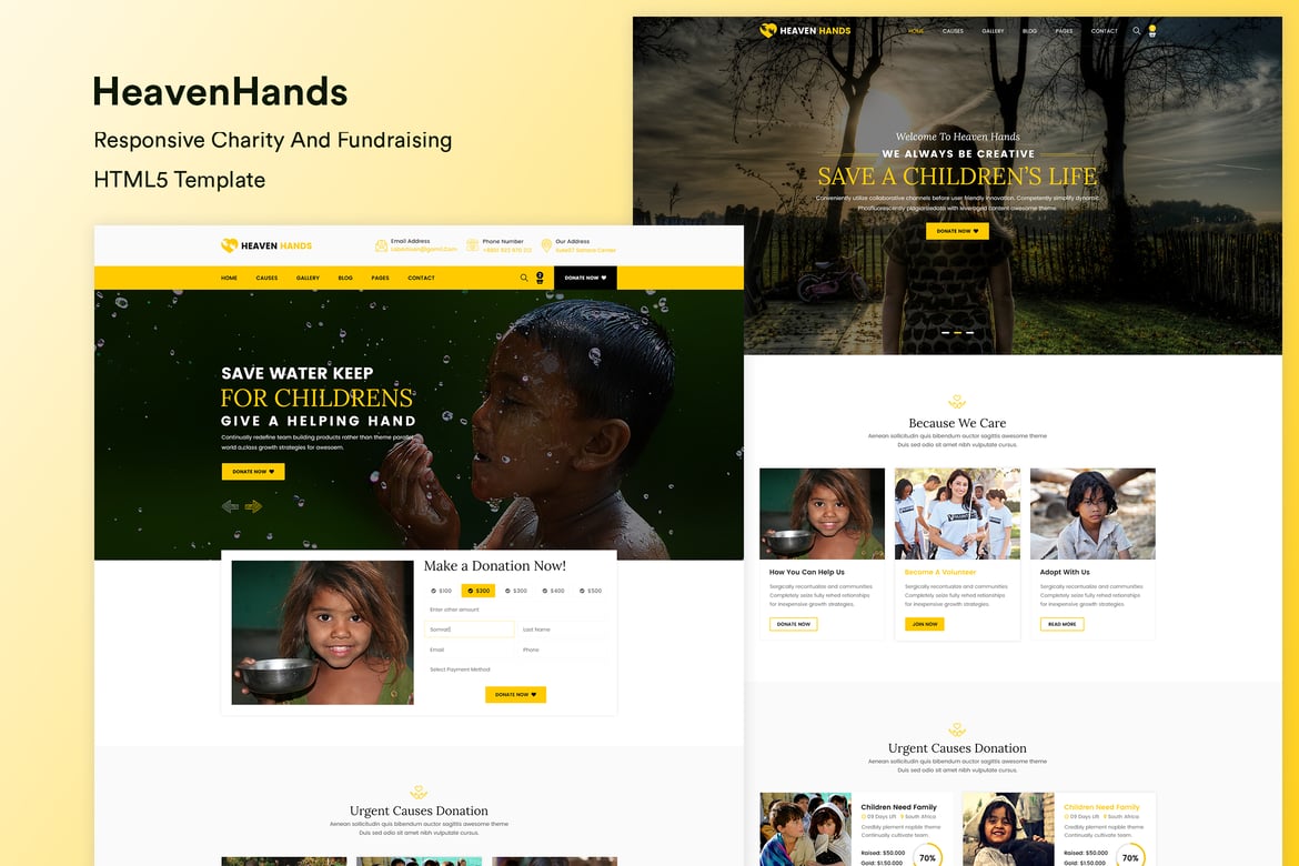 Template Website HTML5 Responsif untuk Amal dan Penggalangan Dana