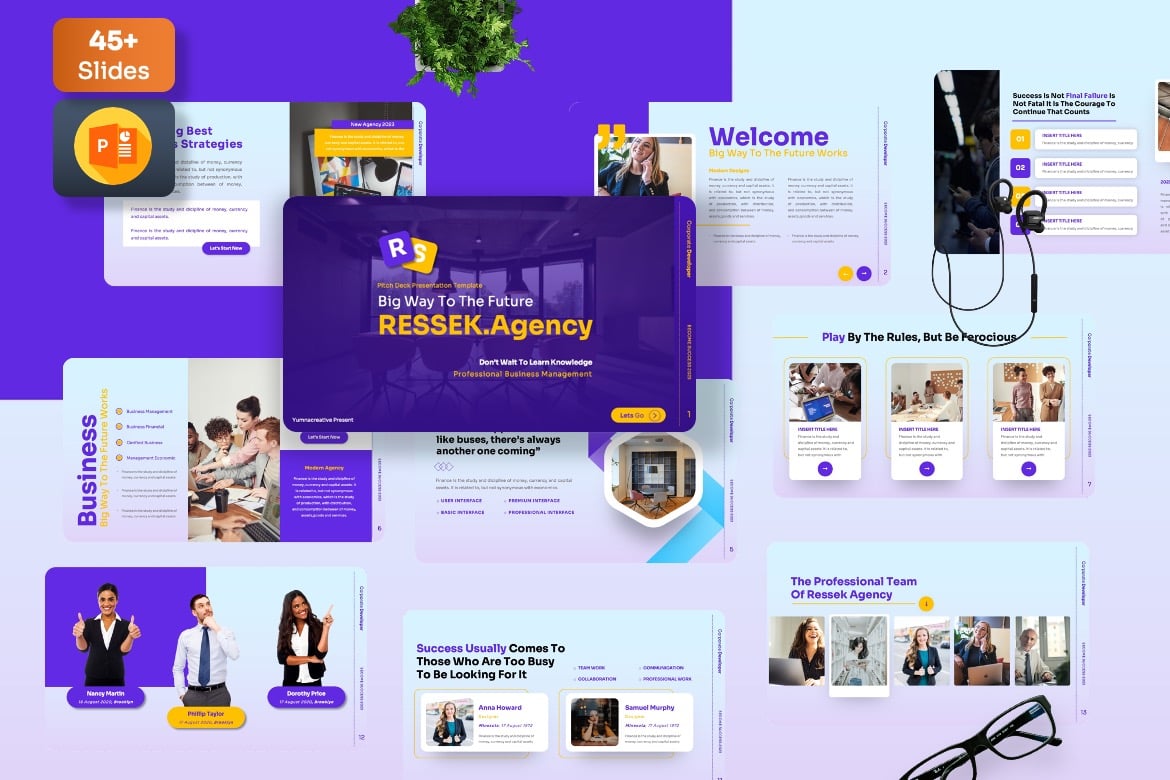 Template Presentasi PowerPoint Ressek - Solusi Kreatif untuk Pitch Deck Anda
