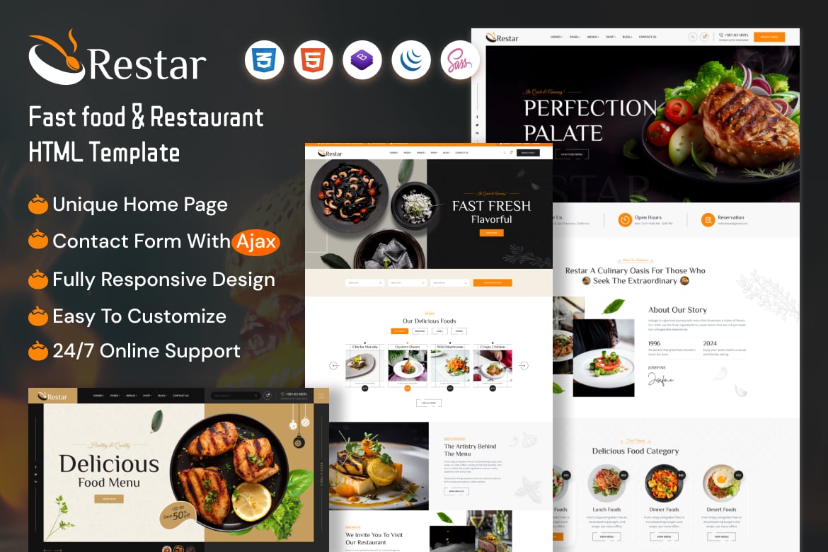 Restar - Template Website Fast Food & Restoran yang Memikat