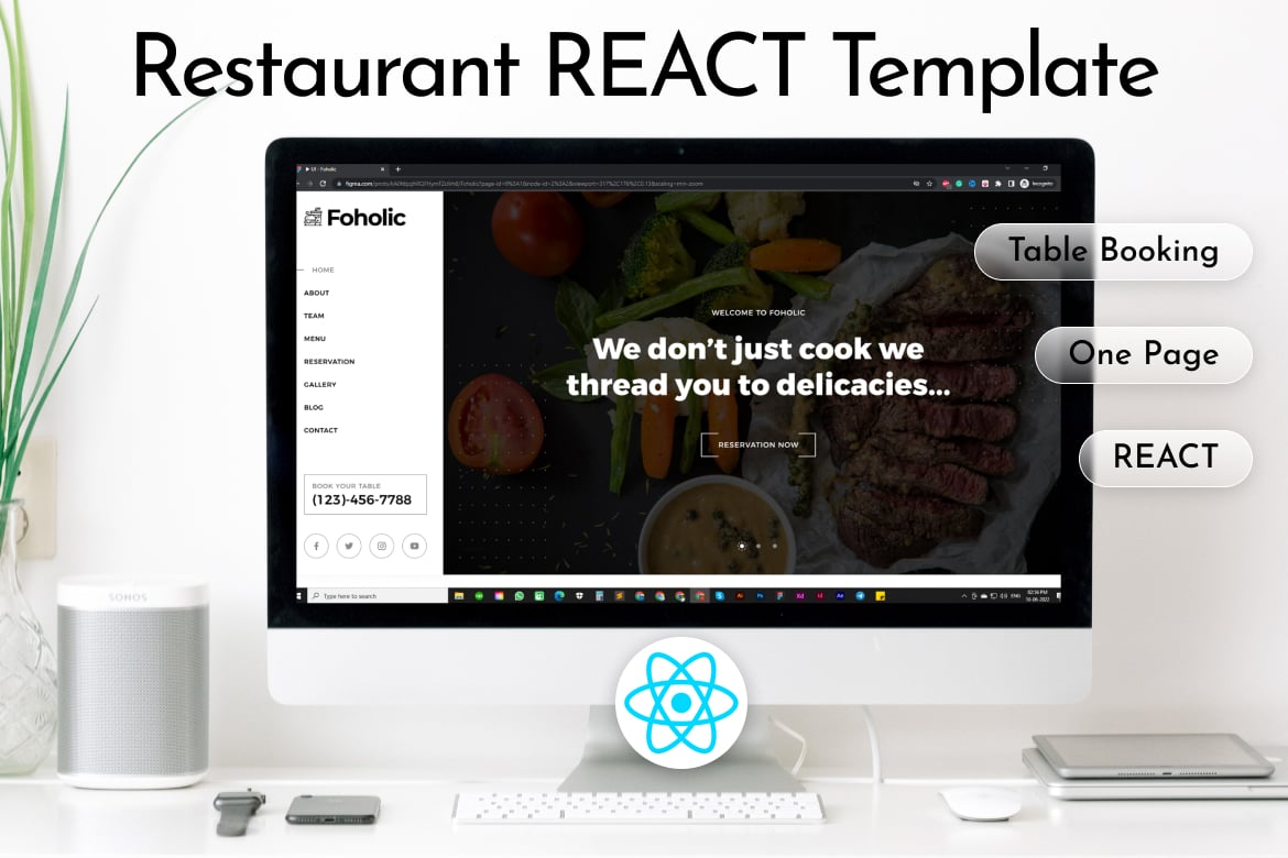 Template Website Restoran & Kafe Foholic - Desain Modern dan Responsif