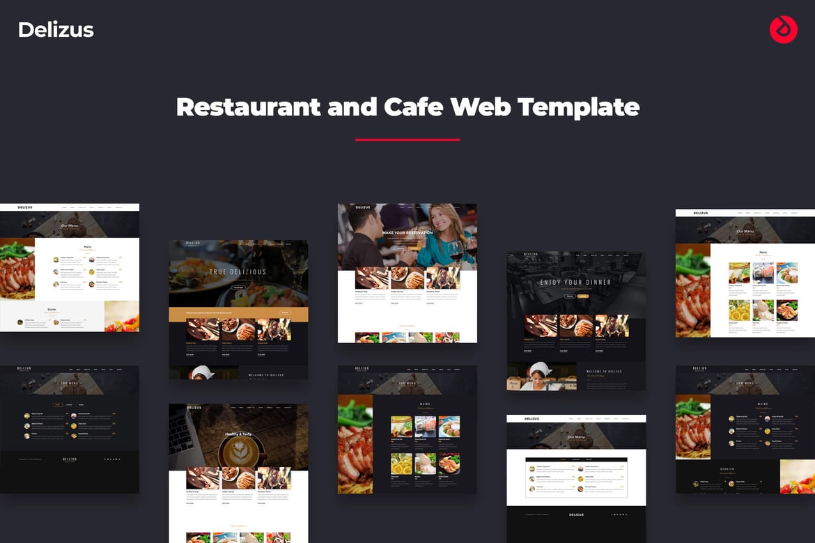Template Website Restoran dan Kafe - Delizus yang Menarik dan Responsif