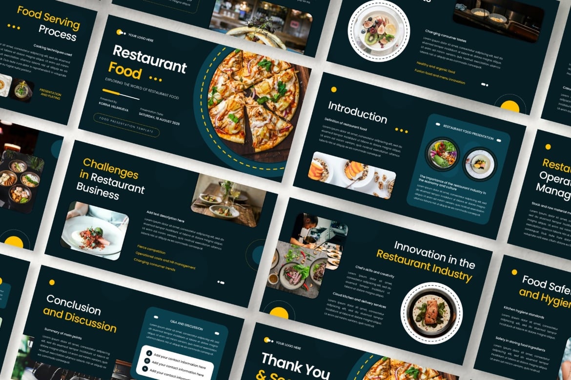 Template PowerPoint Makanan Restoran yang Menarik