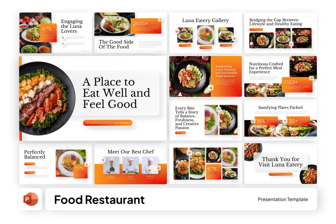Template PowerPoint Makanan Restoran yang Modern dan Elegan