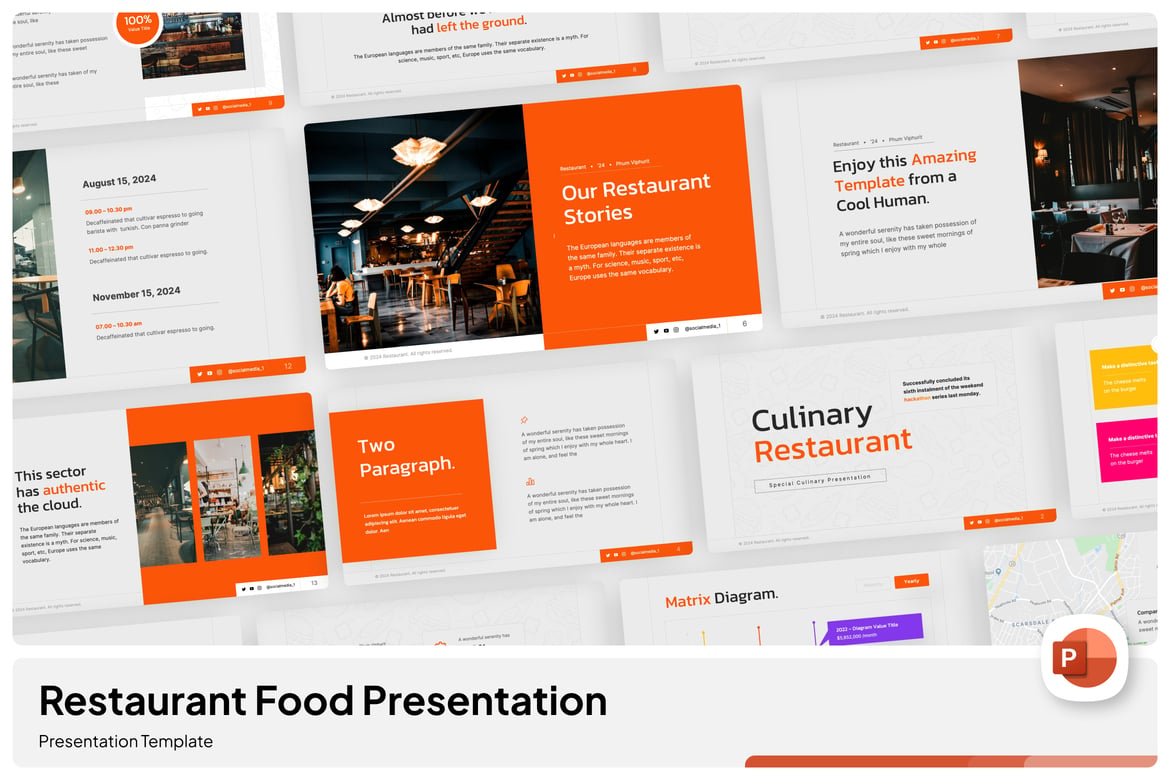 Template Presentasi Makanan Restoran - PowerPoint yang Menarik