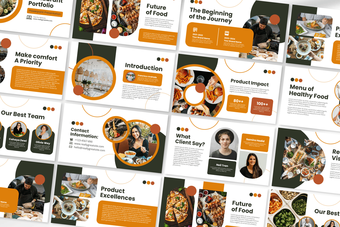 Template Powerpoint Presentasi Portofolio Restoran yang Menarik