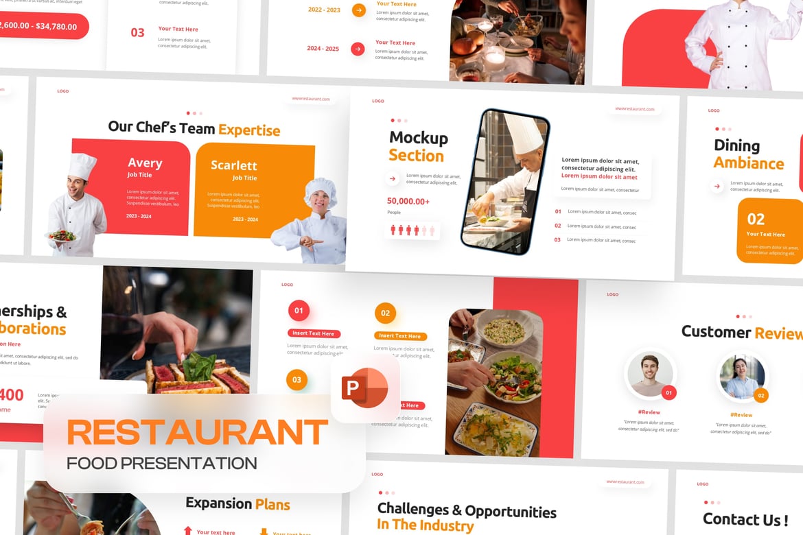 Template PowerPoint Restoran Modern untuk Presentasi Menarik