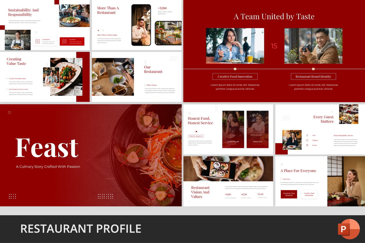 Template Presentasi PowerPoint Restoran yang Menarik dan Profesional