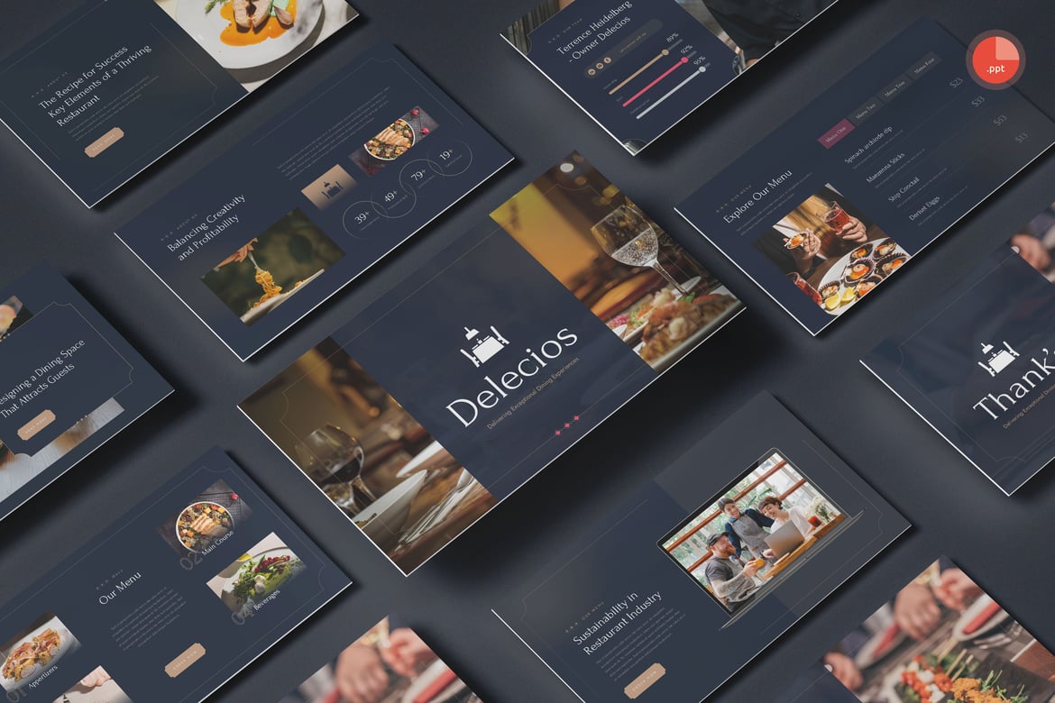 Template Presentasi Restoran Profesional untuk PowerPoint