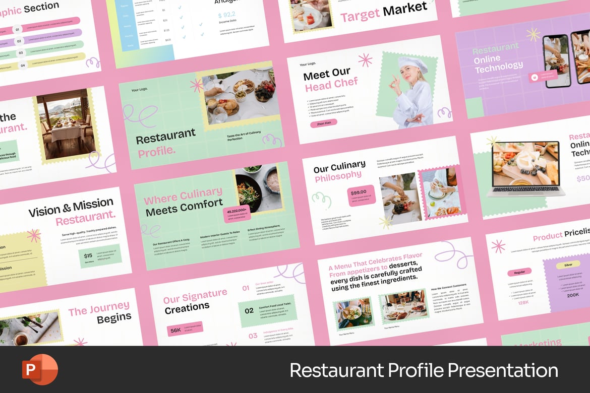 Template Presentasi PowerPoint Profil Restoran yang Menarik