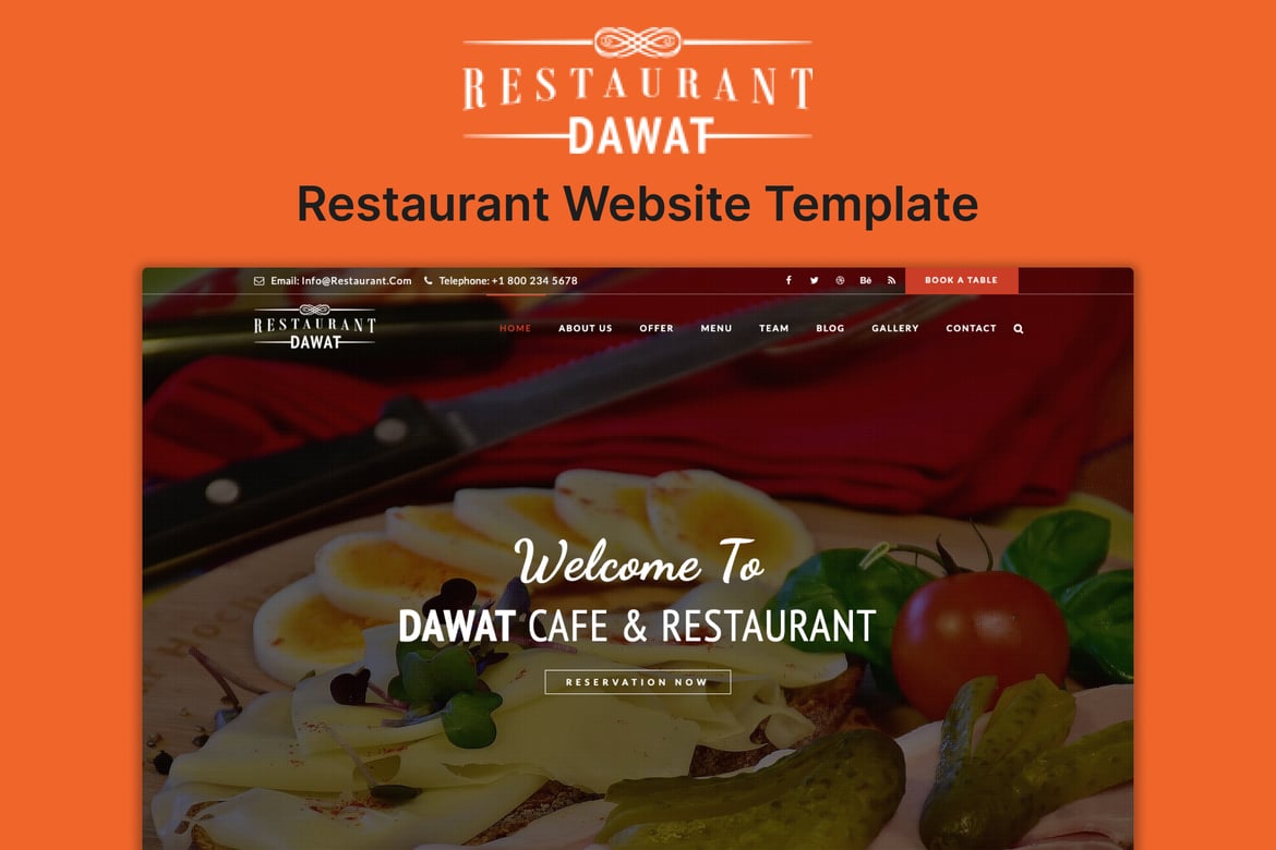 Template Website Kafe & Restoran Modern
