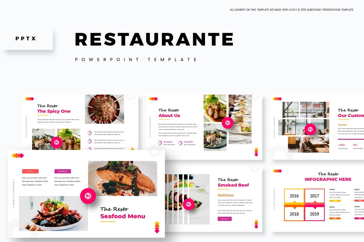 Template PowerPoint Restaurante - Solusi Presentasi Menarik