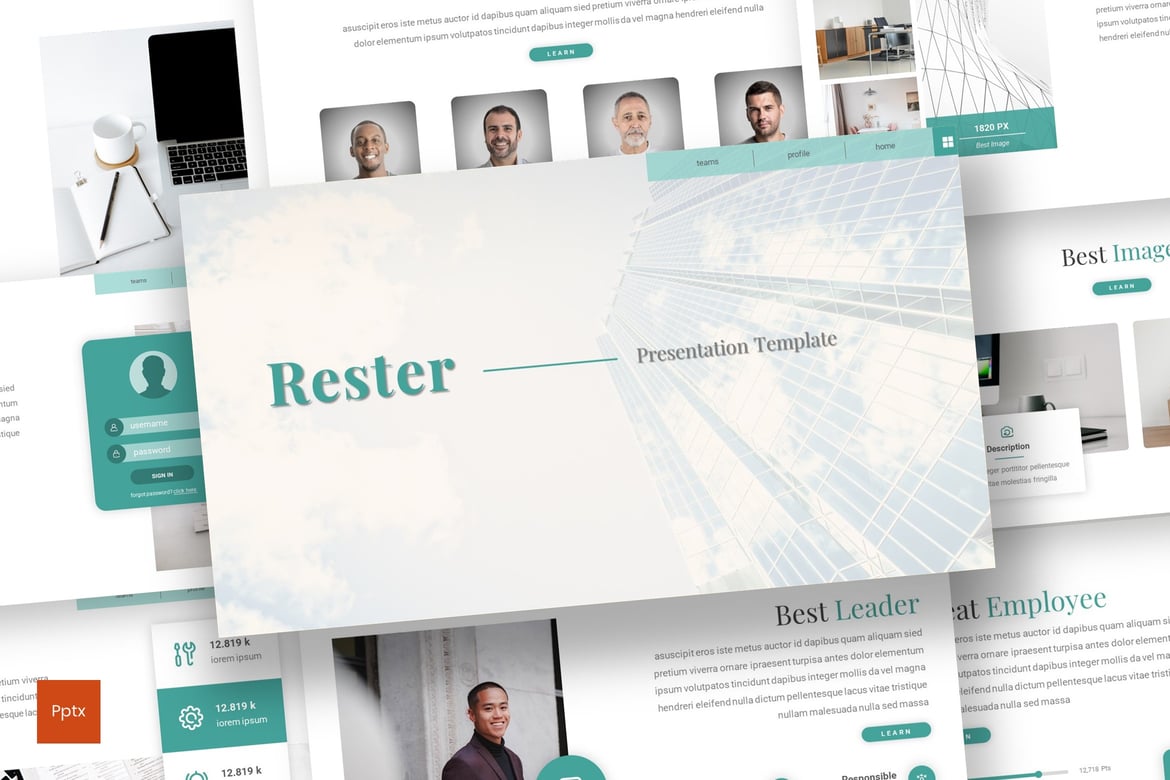 Rester - Template Powerpoint Bisnis yang Kreatif dan Minimalis