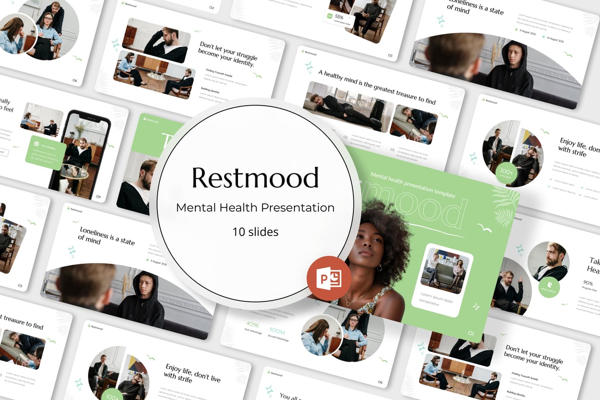 Restmood - Template PowerPoint Kesehatan Mental yang Menginspirasi