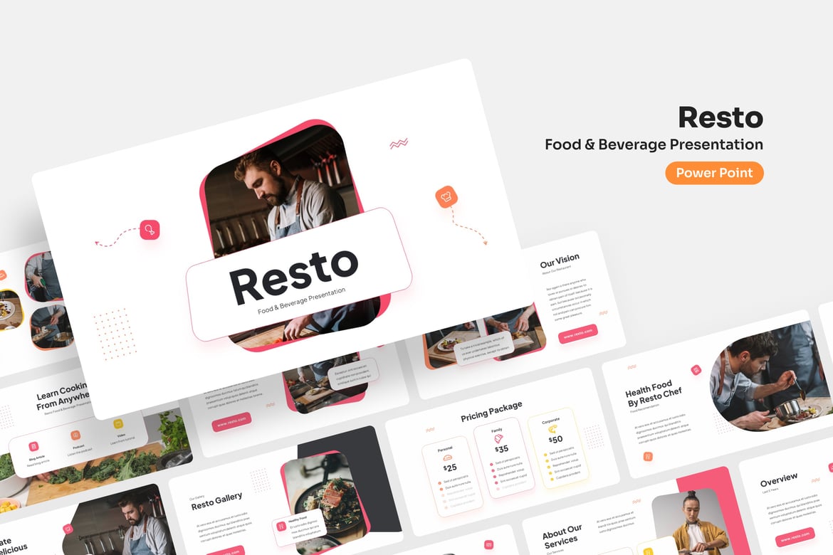 Resto - Template Presentasi PowerPoint untuk Restoran yang Menarik