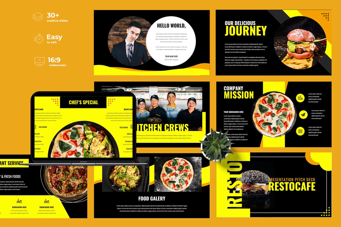 Template Presentasi Powerpoint Restocafe yang Modern dan Kreatif